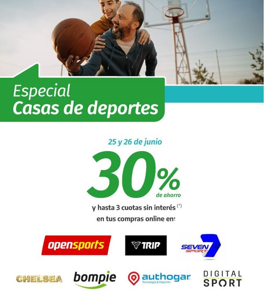 Este sábado 25 y domingo 26 habrá descuento y cuotas sin interés para clientes del Banco Provincia en casas de deporte con tarjetas de crédito. 