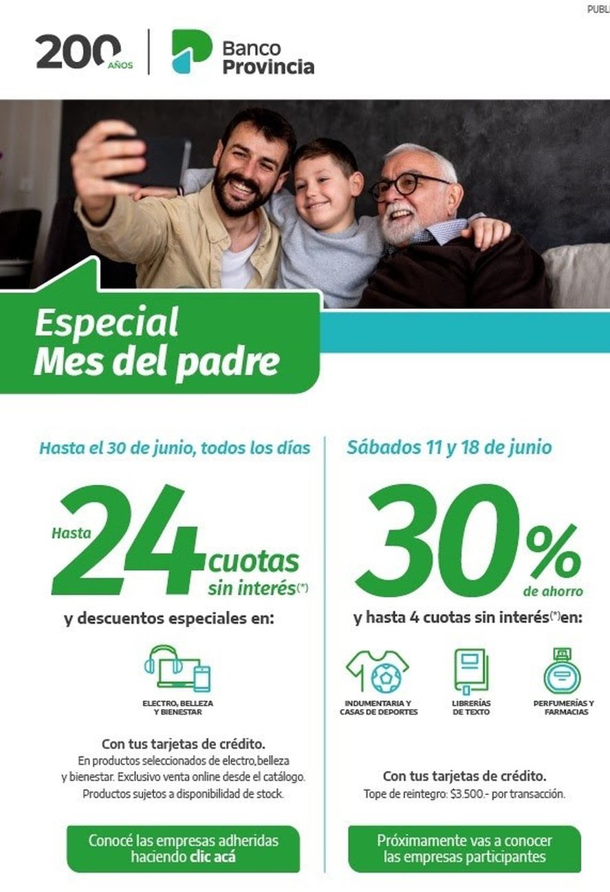 A las promociones que brinda el Banco Provincia cada semana, suma dos nuevos descuentos para este fin de semana.