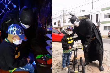 Máximo fue el primer invitado a la baticueva de Batman Solidario