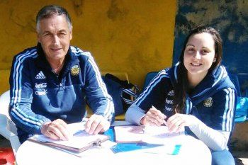 Hirmbruchner junto a Borrello en la Selección Argentina.