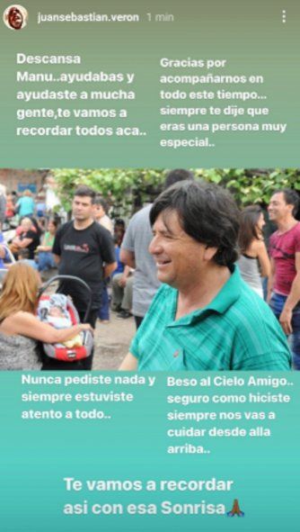 Juan Sebastián Verón y un emotivo mensaje al Brujo Manuel
