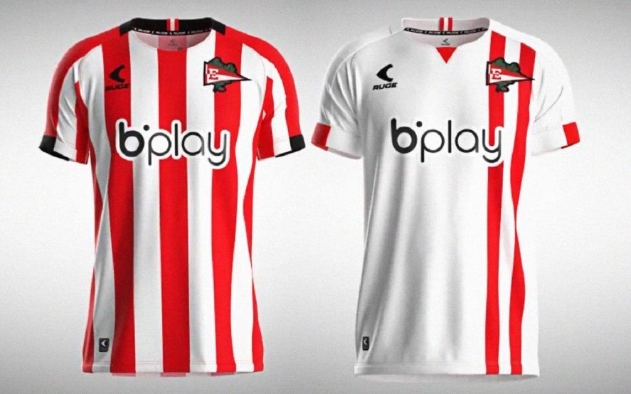 Modelo titular y alternativo de la camiseta de Estudiantes de la marca Ruge
