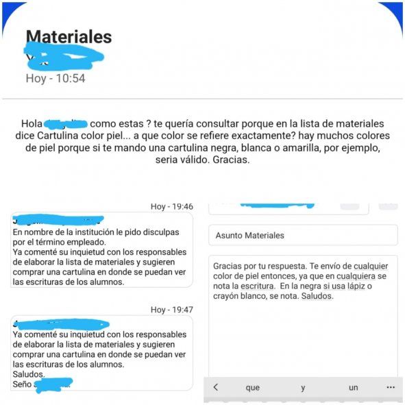 La mujer consultó a qué se refería la escuela de Mar del Plata con el término