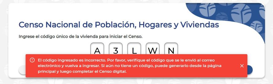 Usuarios denuncian fallas en la página web del censo 2022