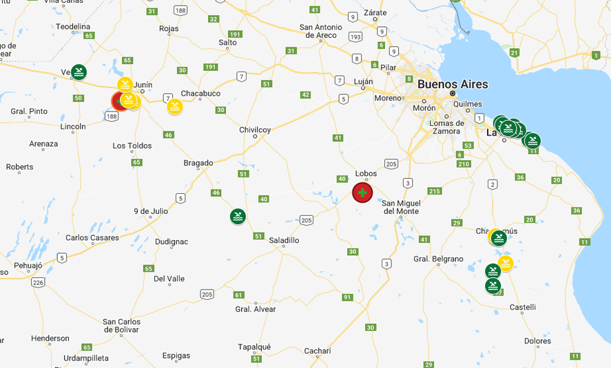 El alerta rojo llegó a la Laguna de Lobos y otras zonas de la provincia de Buenos Aires también presenta cianobacterias.