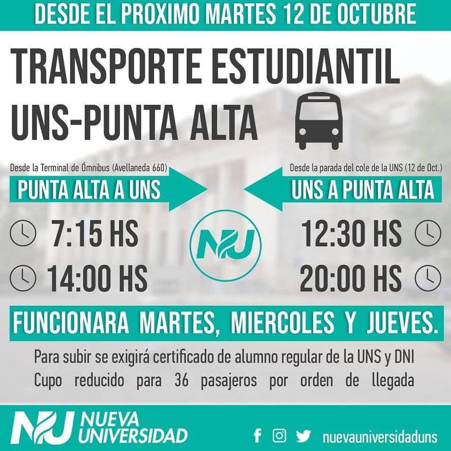 El boleto estudiantil de Punta Alta