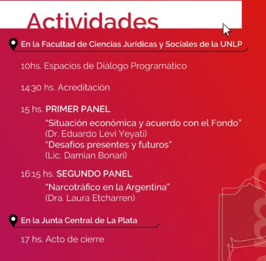 El cronograma de actividades de la UCR en La Plata