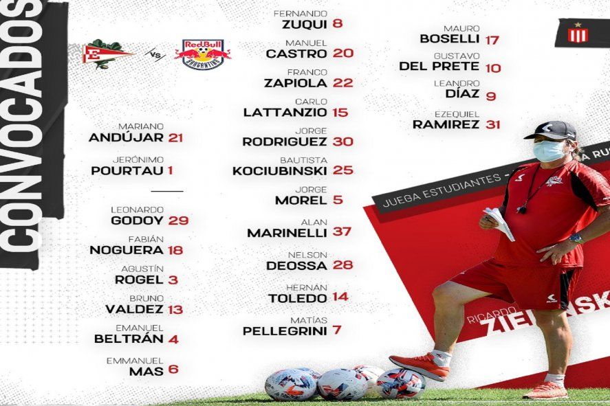 Estudiantes y la lista que Ricardo Zielinski definió para recibir mañana a Bragantino.