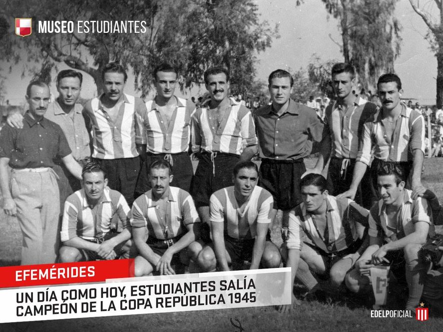 El recuerdo de Estudiantes en un aniversario de la Copa de la República. El recuerdo de Estudiantes en un aniversario de la Copa de la República.