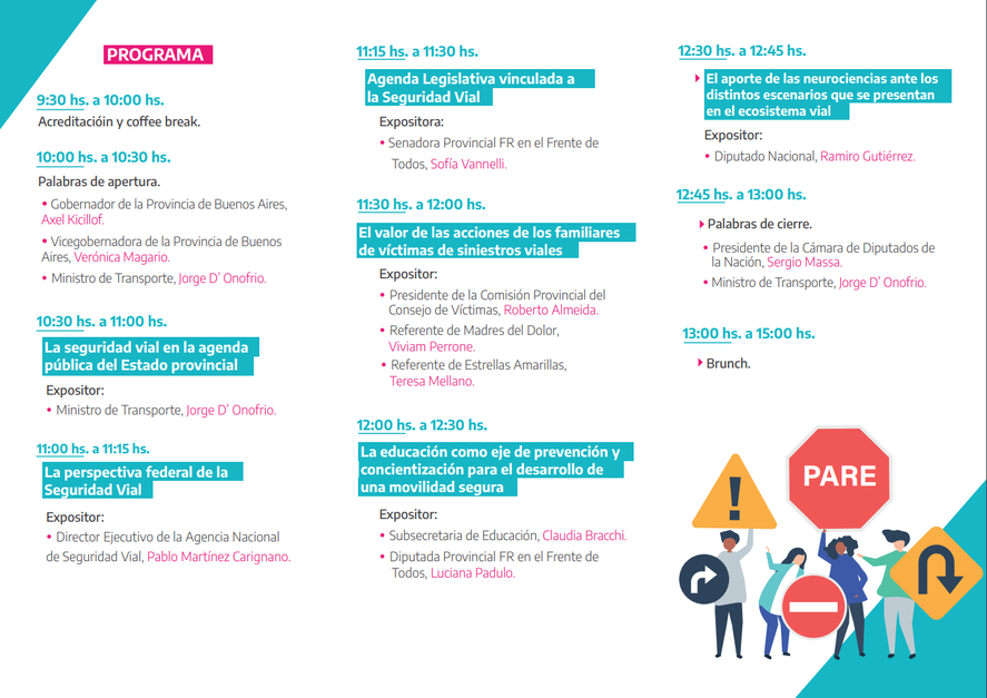 Así es el programa del Congreso de Educación y Seguridad Vial que organizó el Ministerio de Transporte PBA.