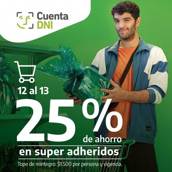 Los usuarios de Cuenta DNI de Banco Provincia tienen un 25% en supermercados adheridos hoy y mañana