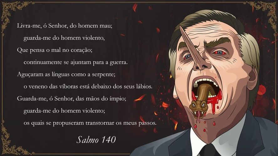 Dibujos y sátiras hacia Jair Bolsonaro en el sitio de Internet que lleva su nombre. Alguien compró el dominio que desde su entorno se olvidaron de renovar 