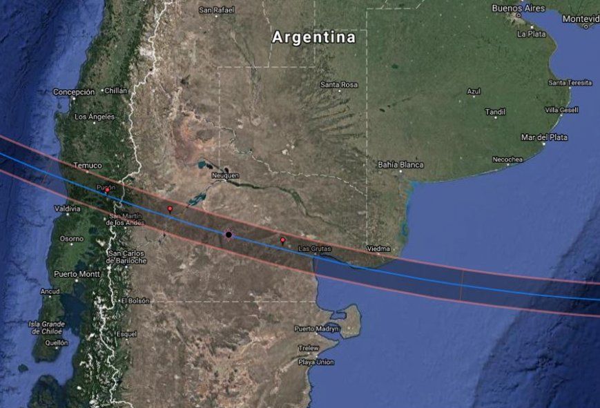 En Buenos Aires, el eclipse de Sol solo podrá apreciarse al 100% en un sector de Patagones (Planetario Galileo Galilei)