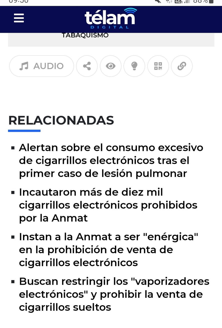 El arte con vapor estaría prohibido en la Argentina porque la utilización del cigarrillo electrónico no está permitida desde el año 2011. La agencia de noticias TELAM suele recordarlo en artículos muy habituales
