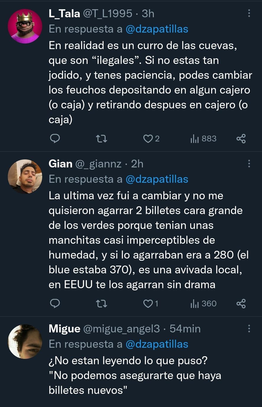El debate en redes a partir del pedido de que los bancos entreguen solo billetes de 100 dólares de "cabeza grande", planteado como un