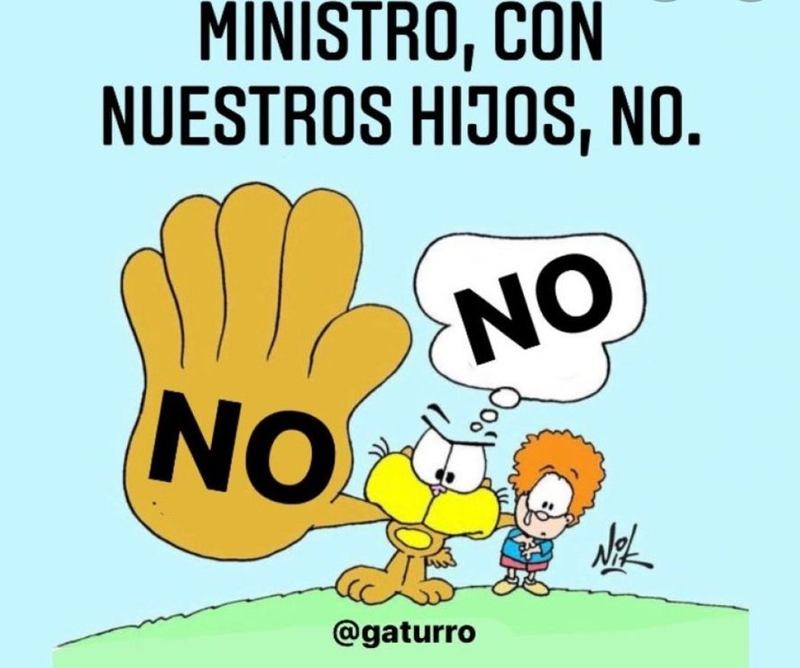 El dibujo original de Nik cuando tuvo su controversia con Aníbal Fernández. Ahora utilizó el mismo contra Gregorio Dalbón, pero modificándolo a las apuradas. 