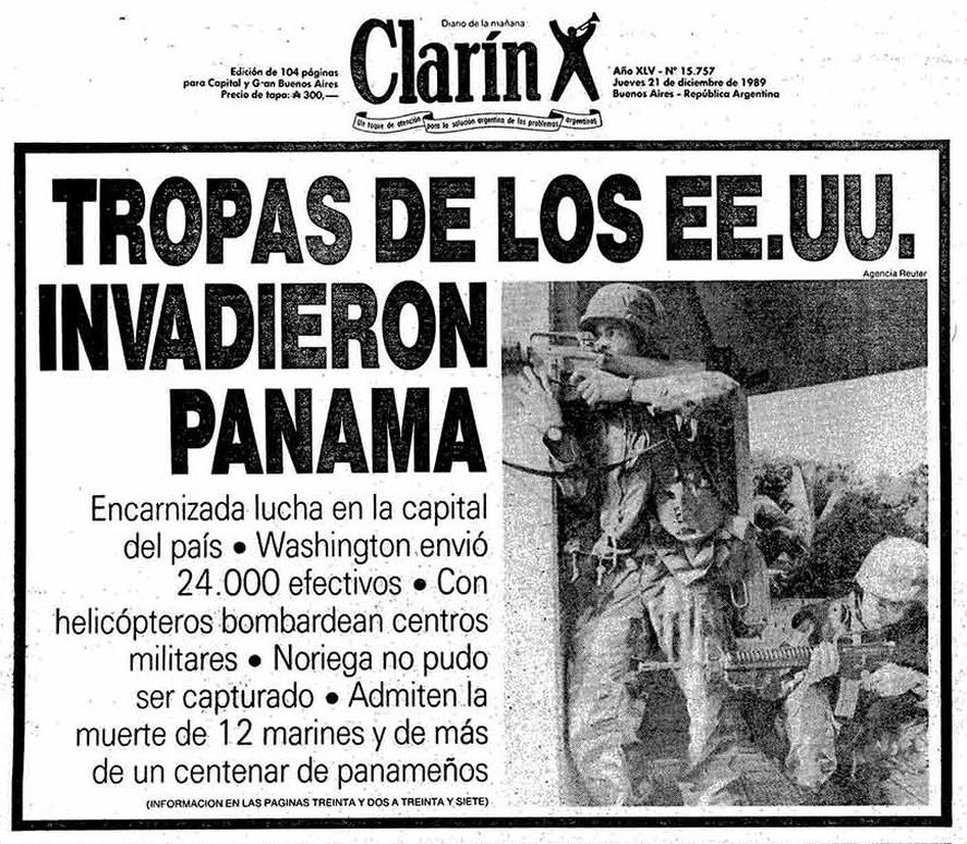 El hilo de Twitter que muestra las distintas invasiones de Estados Unidos y como las presentó Clarín 