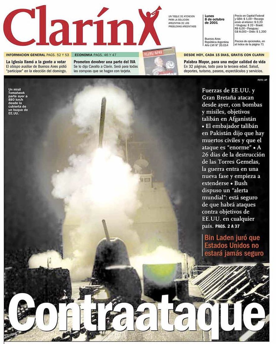 El hilo de Twitter que muestra las distintas invasiones de Estados Unidos y como las presentó Clarín 