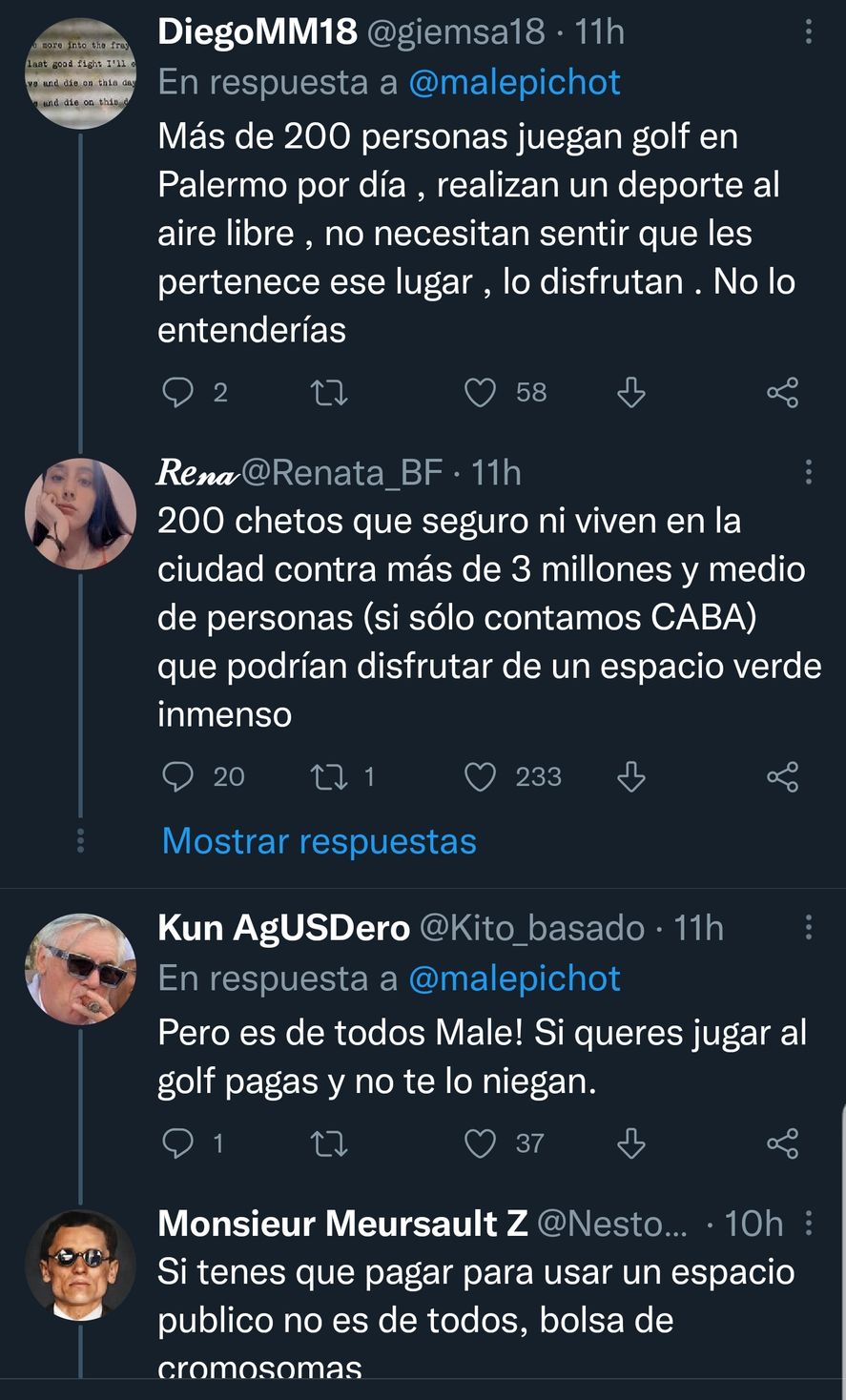 El picante debate que provocó el posteo de Malena Pichot sobre el Campo de Golf de Palermo