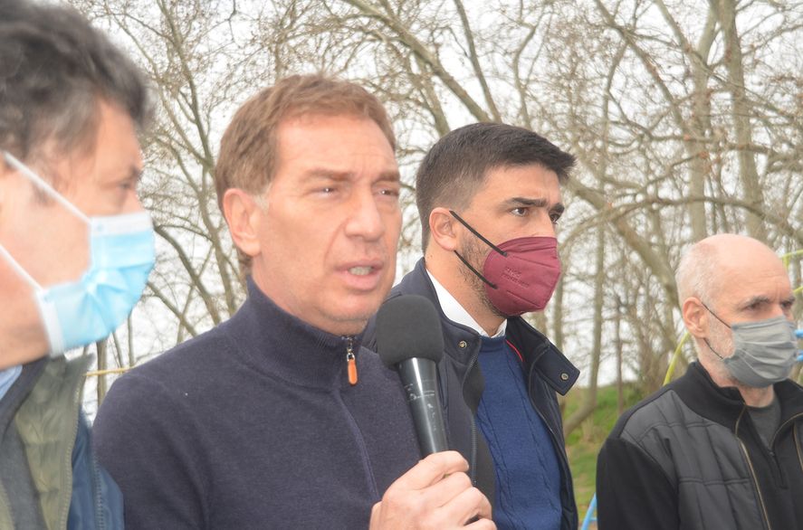 El precandidato Diego Santilli estuvo acompañado por lo principales líderes de Cambiemos