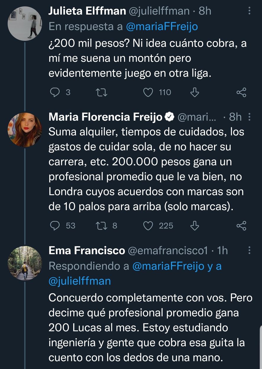 En el debate acerca del monto en disputa entre Paulo Londra y Rocío Moreno por su separación, todo se centraba en si 200 mil pesos al mes es suficiente para la manutención de dos hijos