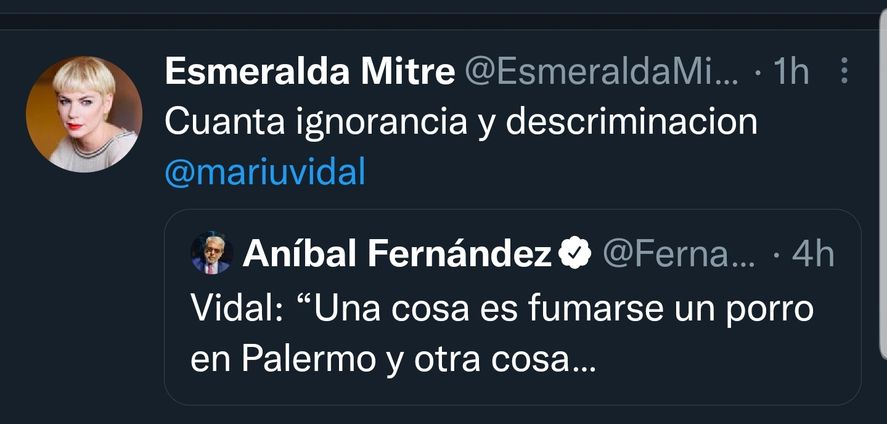 Esmeralda Mitre no para de favear a dirigentes peronistas y refuta a María Eugenia Vidal y a Mauricio Macri