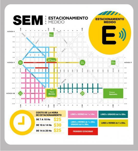 El estacionamiento medido que ordena el tránsito en La Plata vuelve a su horario habitual este lunes