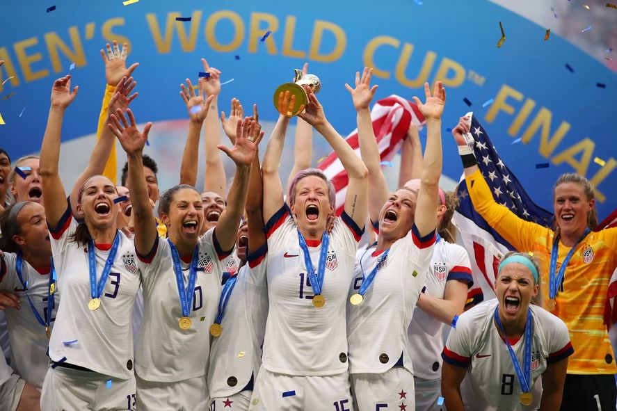 Los festejos de Estados Unidos luego de la conquista del último de sus cuatro Mundiales.