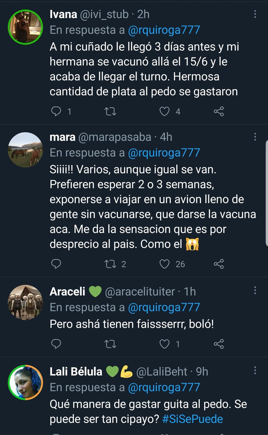 Este es el tenor de las burlas en redes hacia aquellas personas que, teniendo pasaje para viajar a Estados Unidos a vacunarse, recibieron el turno para hacerlo en la Argentina