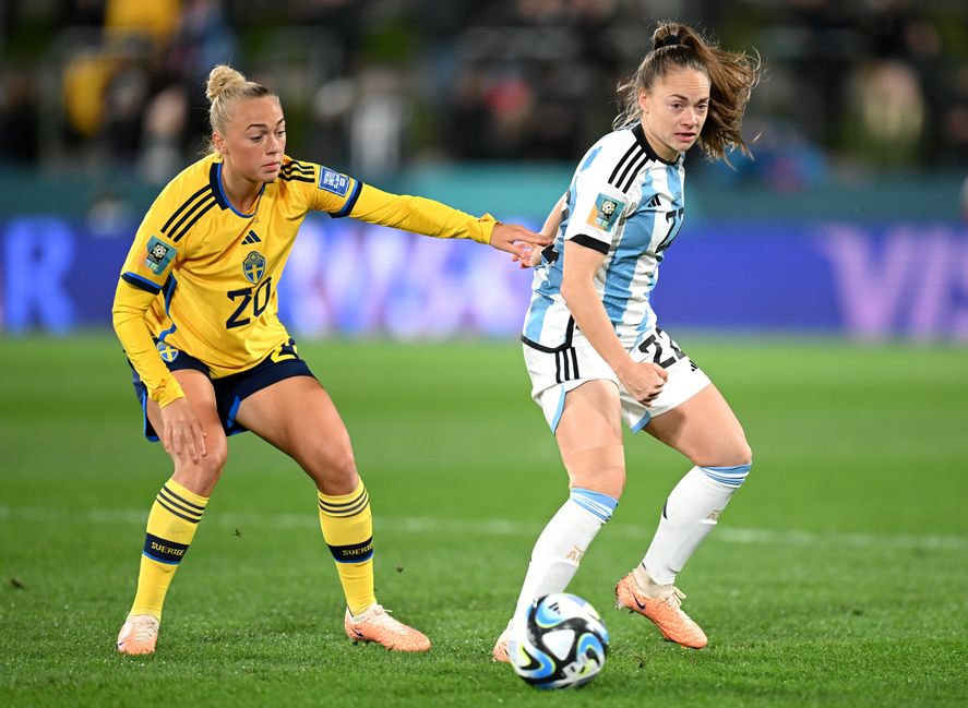 Estefanía Banini en Argentina vs. Suecia por el Mundial Femenino 2023.