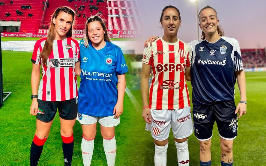Sasha Gigliani y Pilar Reina salieron a la cancha por el fútbol femenino de Estudiantes y Gimnasia en el homenaje de Liga Profesional por el Día de la Futbolista Argentina.