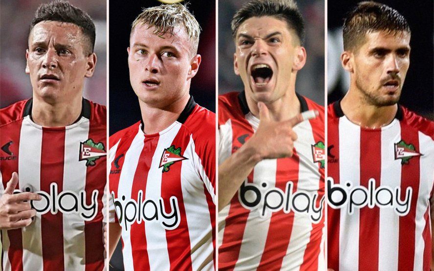 Fernando Zuqui, Matías Pellegrini, Manuel Castro y Fabián Noguera. Cuatro jugadores que Estudiantes quiere retener.