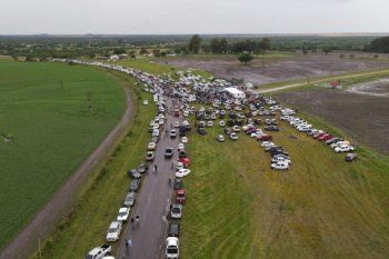Vista aérea del ingreso a Casa Nueva, la estancia de la familia Etchevehere, en Entre Ríos.