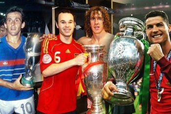 Platini, Iniesta, Puyol y Cristiano Ronaldo, algunos de los tantos campeones que tuvo la Eurocopa.