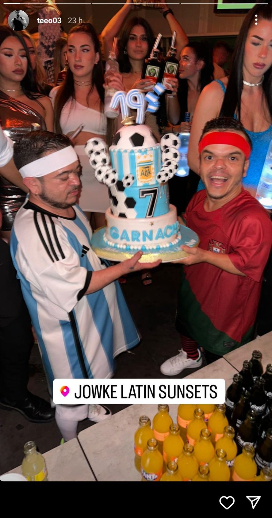 Exótica fiesta de cumpleaños de Alejandro Garnacho en Madrid 