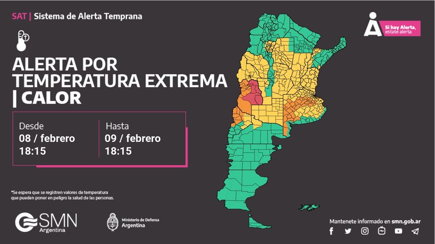 El Servicio Meteorológico Nacional anunció un alerta naranja por temperaturas extremas en parte de la región bonaerense. Enterate cuáles son las localidades.