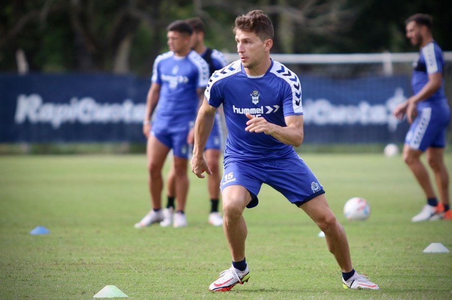 Franco Soldano en una práctica de Gimnasia.