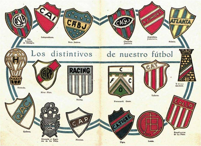 Los 18 fundadores de la Primera División del fútbol argentino en la era profesional.