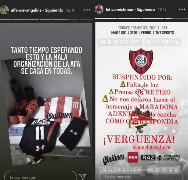 Las quejas de las jugadoras del fútbol femenino de Estudiantes en redes.