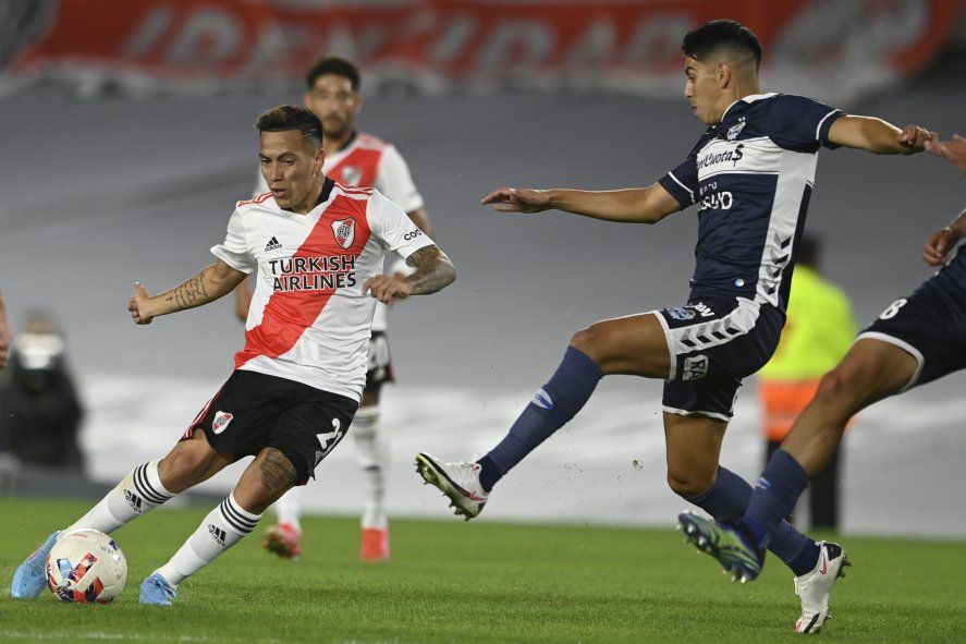 Esequiel Barco y Agustín Cardozo en River vs. Gimnasia (Foto: Prensa River).