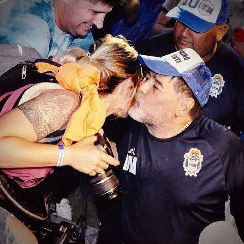 Eva Pardo y Diego Maradona en Gimnasia