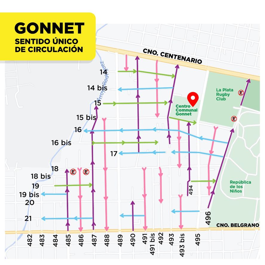 Cuáles son las modificaciones que se realizarán en el sentido de las calles de Gonnet
