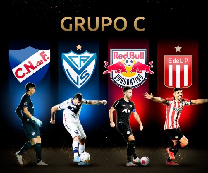 Estudiantes, Vélez, Nacional de Uruguay y Bragantino de Brasil integran el Grupo C de la Copa Libertadores.