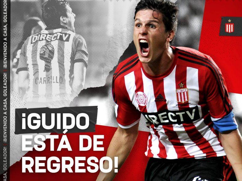 La placa de presentación de Estudiantes para Guido Carrillo.