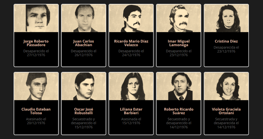 Una plataforma de memoria que reconstruye historias de personas desaparecidas durante la última dictadura cívico-militar en Argentina y geolocalizan sus huellas.