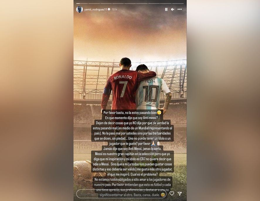 La publicación de Yamila Rodríguez en las stories de su cuenta de Instagram. La publicación de Yamila Rodríguez en las stories de su cuenta de Instagram.