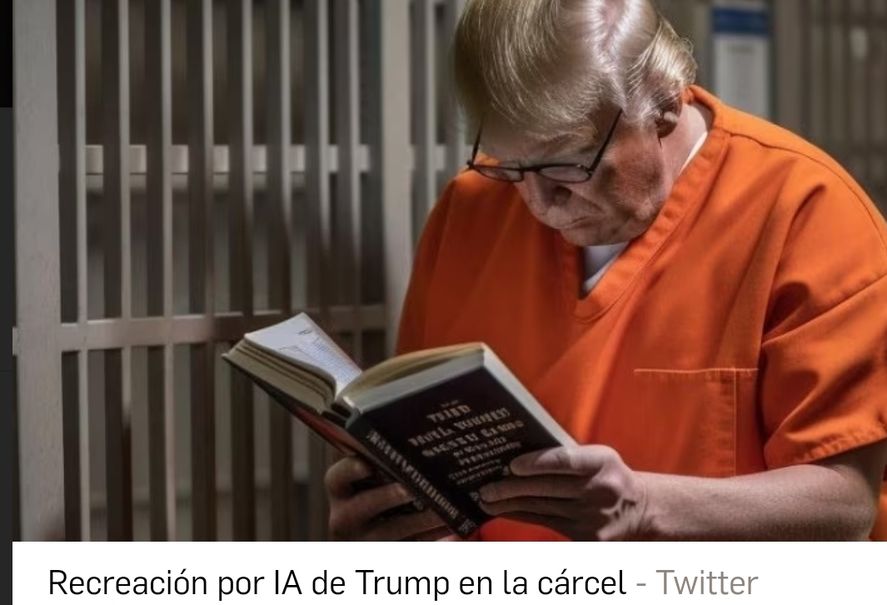 Imagen creada con IA del arresto de Donald Trump en Nueva York 