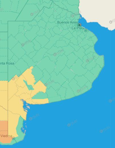 El SMN informó el pronóstico y alertó por vientos en el sur bonaerense.