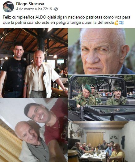 Además del video tapando el pañuelo, en sus redes sociales exhibe fotos junto al exlíder carapintada, Aldo Rico.