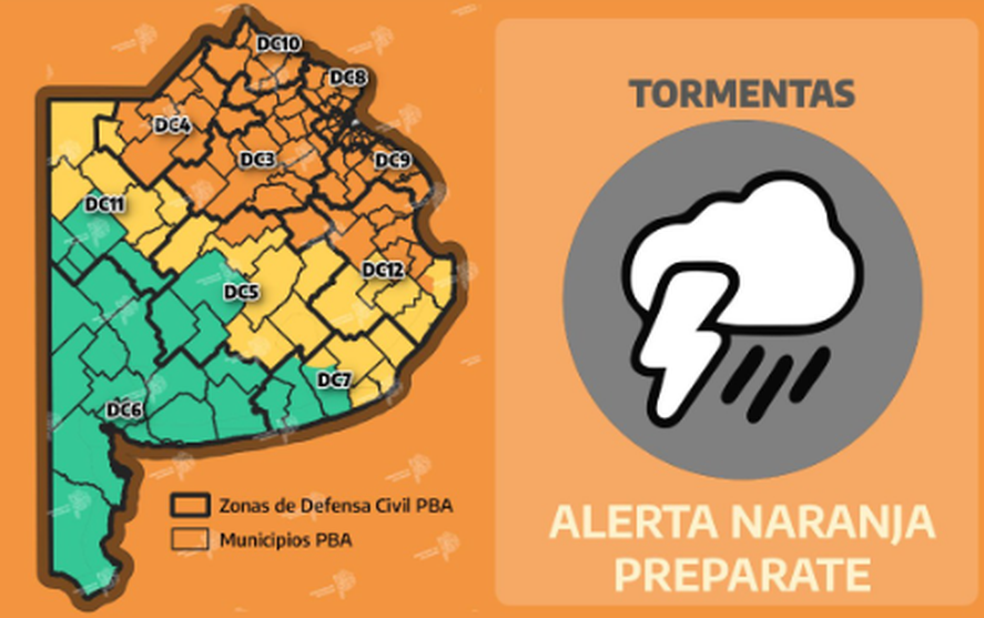 La Dirección de Defensa Civil emitió un alerta por tormentas fuertes y posible caída de granizo para este viernes. La Dirección de Defensa Civil emitió un alerta por tormentas fuertes y posible caída de granizo para este viernes.